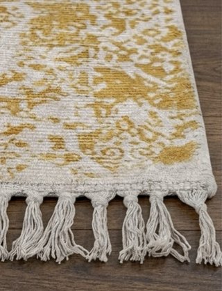Alfombra BOYALI 160x230 cm Mostaza y Beige