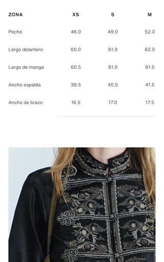 Chaqueta Zara con Bordados Talla  XS