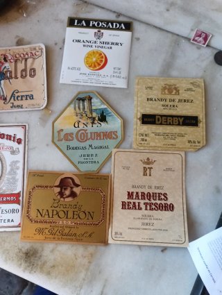 Lotes de etiquetas antiguas de Jerez