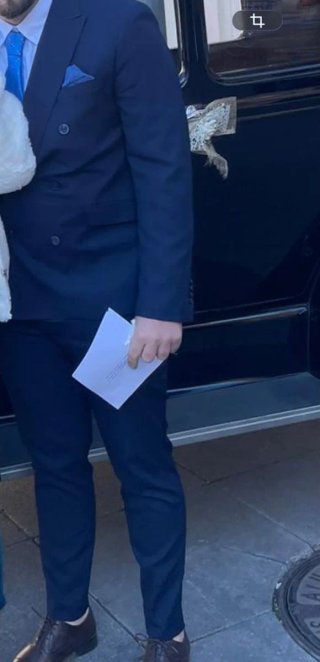 TRAJE AZUL CRUZADO,solo puesto 1 vez para una boda