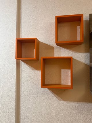 Set de 3 Estanterías Cubo Naranjas