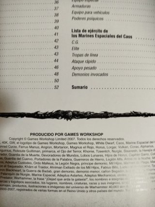 Warhammer 40k Códex Marines del Caos