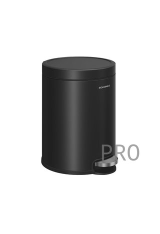 Cubo de Basura de Baño, 6 L, Cubo de Acero con Tapa de Cierre Suave
