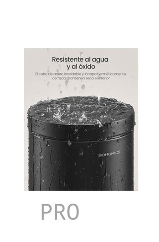 Cubo de Basura de Baño, 6 L, Cubo de Acero con Tapa de Cierre Suave