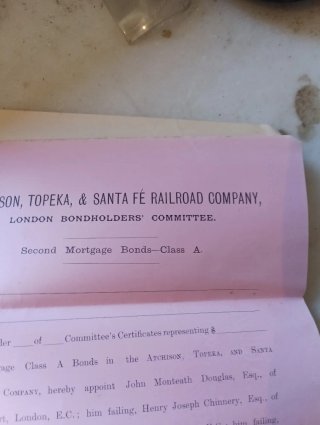 Documento Histórico ATCHISON, TOPEKA & SANTA FÉ