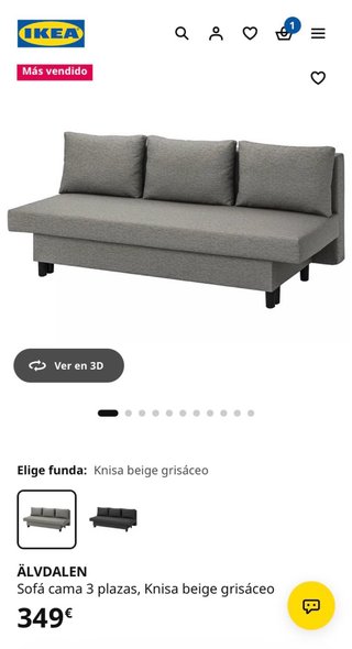 Sofá Cama ÄLVDALEN Gris