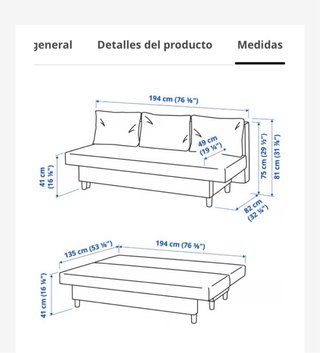 Sofá Cama ÄLVDALEN Gris