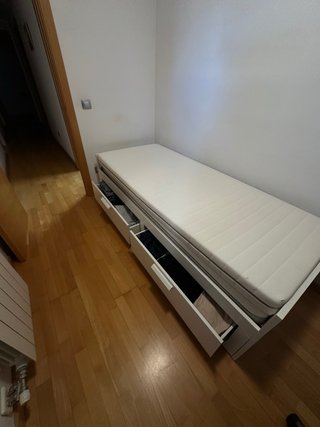 Cama nido en color blanco con cajones