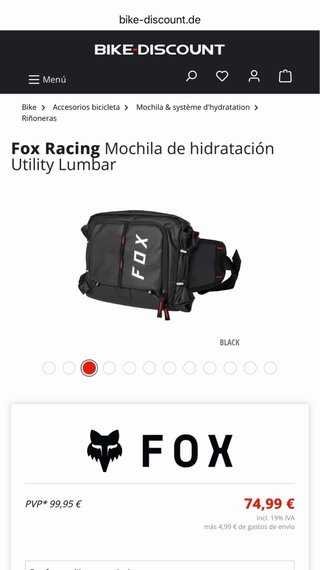 Riñonera Fox Negra