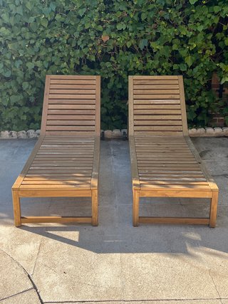 2 Tumbonas IKEA NÄMMARÖ Acacia con Ruedas