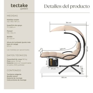 Balancín Tumbona Columpio Beige