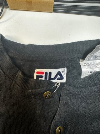 Camiseta Henley FILA Vintage Manga Larga XL