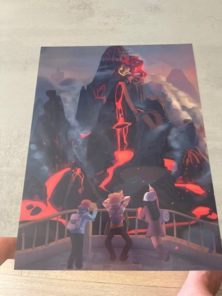 Póster Ilustración Volcán pokemon heatran