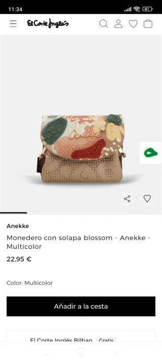 Monedero  Anekke multicolor y dorada