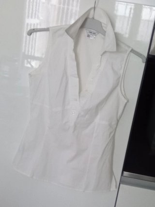 Camisa Zara Mujer Blanca Sin Mangas