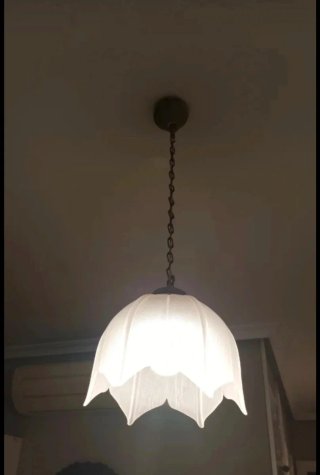 Lámpara tulipán cristal y metal