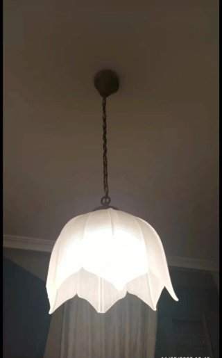 Lámpara tulipán cristal y metal