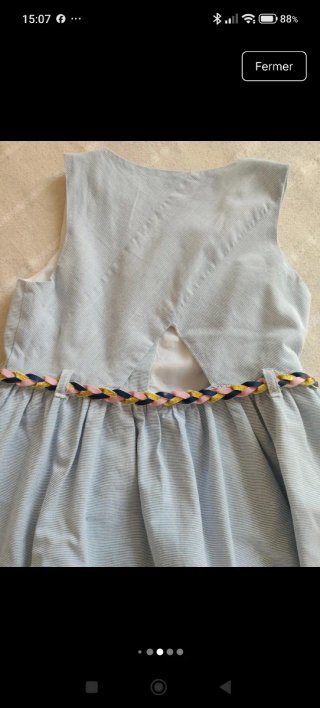 Vestido niña azul con cinturón