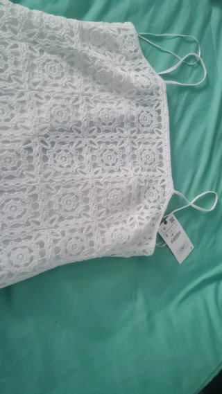 Vestido de encaje blanco Zara