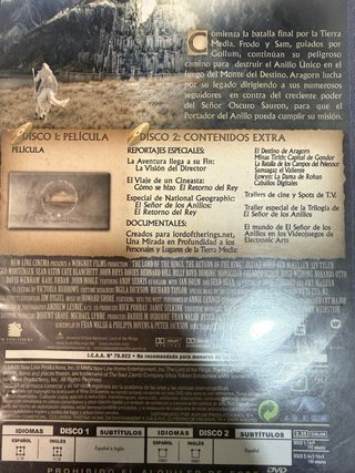 El Señor de los Anillos: El Retorno del Rey DVD
