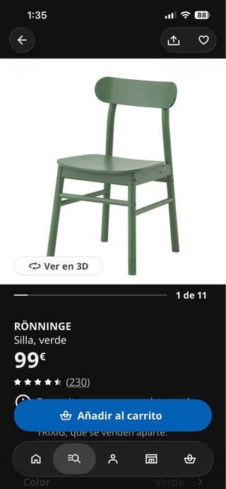 Par de sillas Ikea verdes