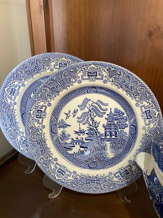 Vajilla Clásica Decorativa Azul y Blanca