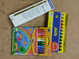 Lote de material escolar Dacs, Plastidecor y Staed