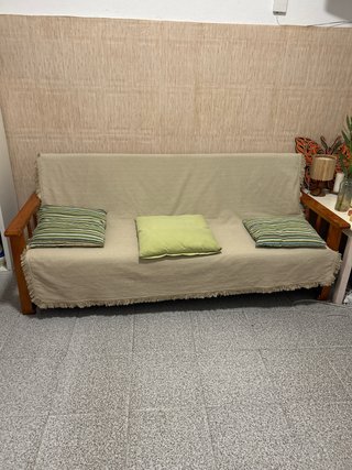 Sofá Cama de Madera y Polipiel
