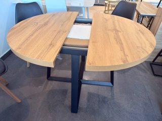 Mesa redonda extensible madera y metal