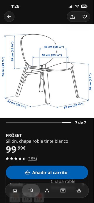 Silla Ikea de madera