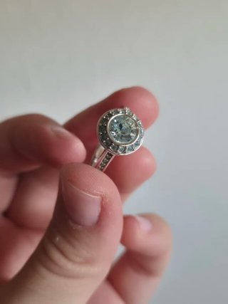 Anillo Swarovski Azul y Plateado