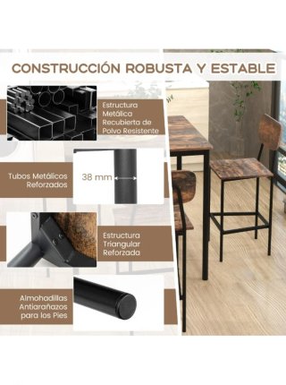 Mesa Alta con 4 Sillas COSTWAY KC58421CF