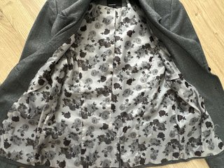 Americana Gris Espiga Blanco Talla S