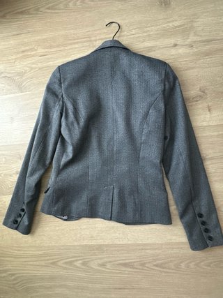 Americana Gris Espiga Blanco Talla S
