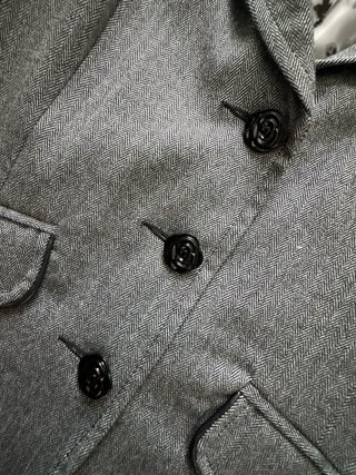 Americana Gris Espiga Blanco Talla S