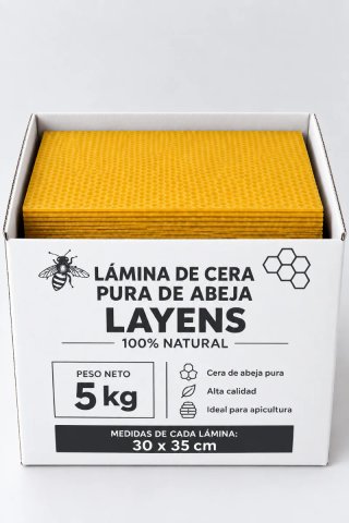 N° 1 Láminas de Cera de Abeja Layens 5kg