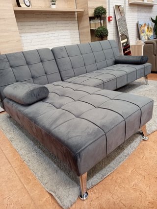 Sofá Cama Chaise Longue Gris
