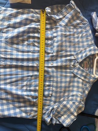 Blusa de cuadros azul y blanco