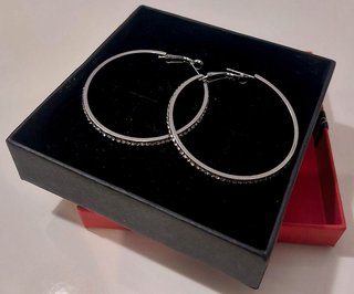 Pendientes de aro diamantes de imitación circonita