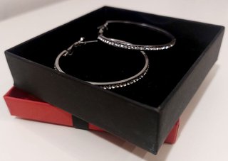 Pendientes de aro diamantes de imitación circonita