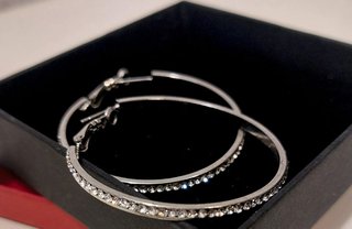 Pendientes de aro diamantes de imitación circonita