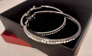 Pendientes de aro diamantes de imitación circonita