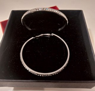 Pendientes de aro diamantes de imitación circonita