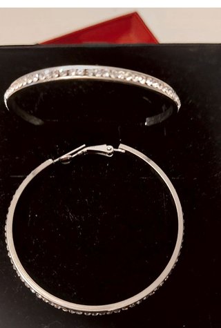 Pendientes de aro diamantes de imitación circonita