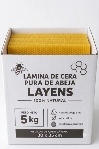 N° 2 Láminas de Cera Pura de Abeja Layens 5kg