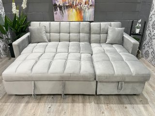 Sofá Cama Gris con Chaise Longue