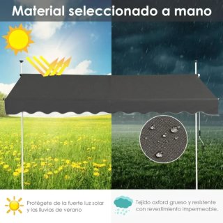 COSTWAY Toldo Exterior Terraza en Altura 200-300cm