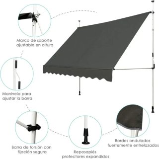 COSTWAY Toldo Exterior Terraza en Altura 200-300cm