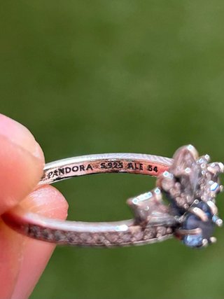 Anillo Pandora Tiara Cristal Azul Talla 52