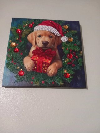 Quadro Decorativo Natal Cão